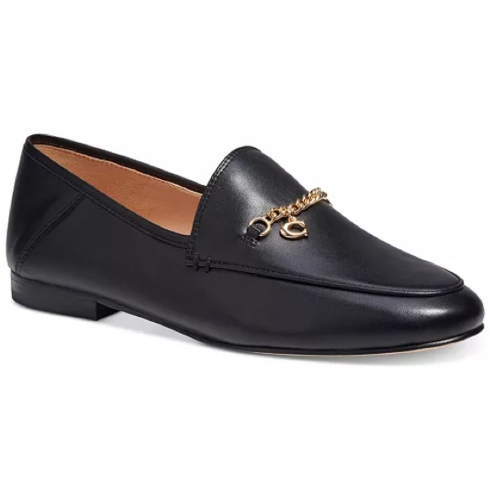 🆕 Coach Hanna Women's Black Leather Loafers Sz 9.5 NWOB